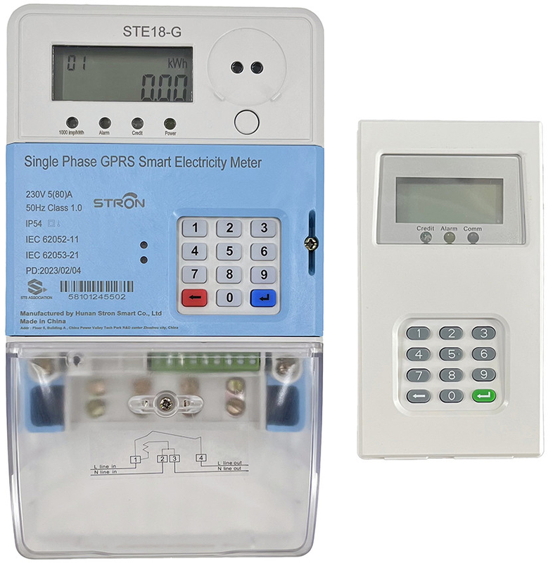 Tipo simbólico pagado por adelantado del telclado numérico la monofásico de la energía del metro de la alarma baja partida del crédito