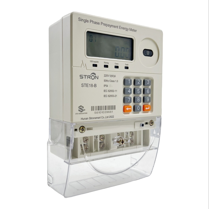 Tipo del telclado numérico del metro 230V de la energía de la fase de TOU Tariffs Prepaid Smart Single