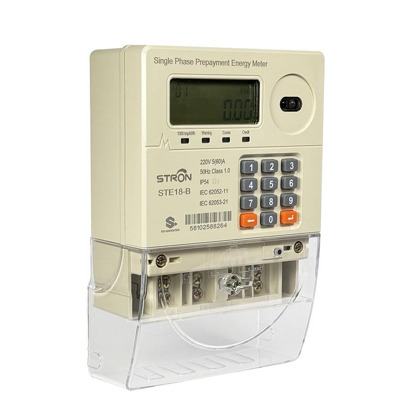IP54 Contador de electricidad de fase única de teclado prepagado con tarifa múltiple inteligente/anti-manipulación/límite de potencia con software de venta