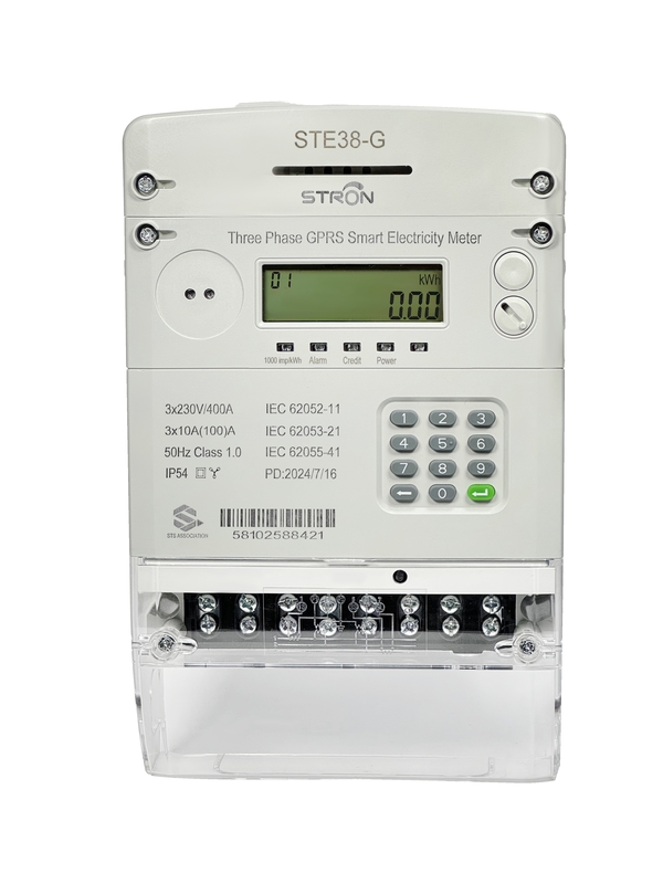 Medidor GPRS prepago con detección de manipulación habilitada con control remoto 4G, monitor de energía trifásico shunt en carril DIN, entrada por teclado
