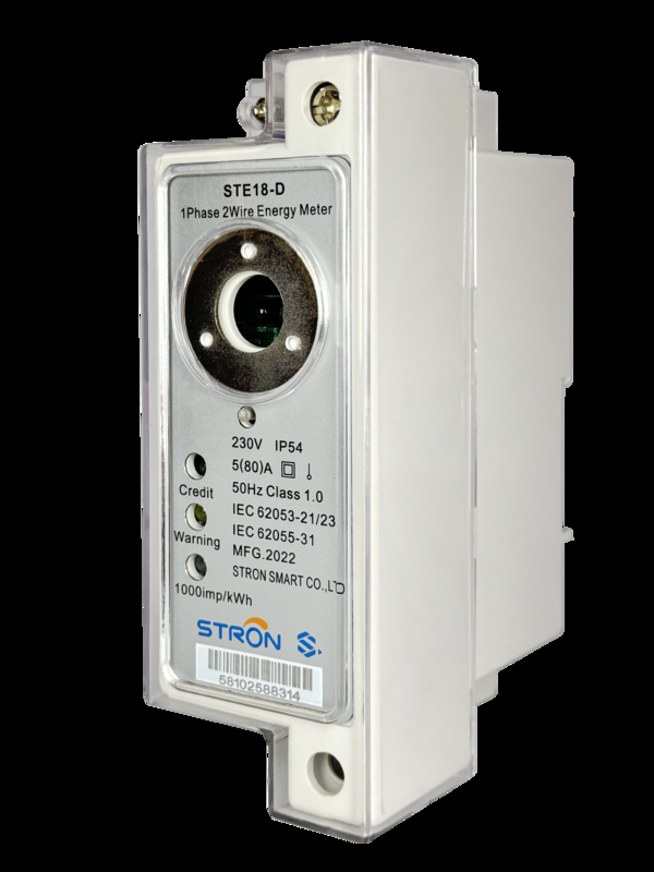 Medidor de electricidad monofásico STS prepago para carril DIN + módulo CIU RF/PLC Comunicación