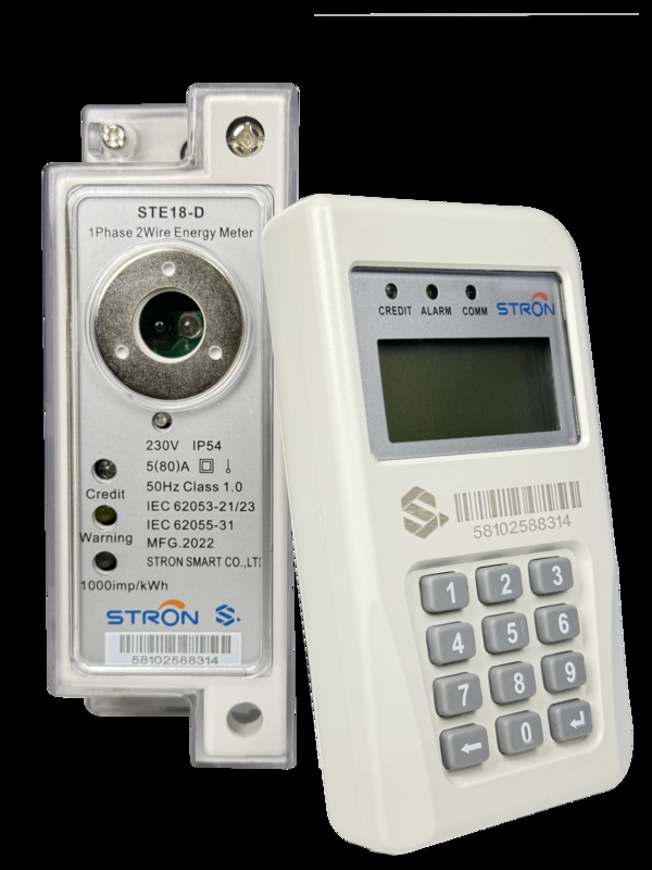 Medidor de electricidad monofásico STS prepago para carril DIN + módulo CIU RF/PLC Comunicación