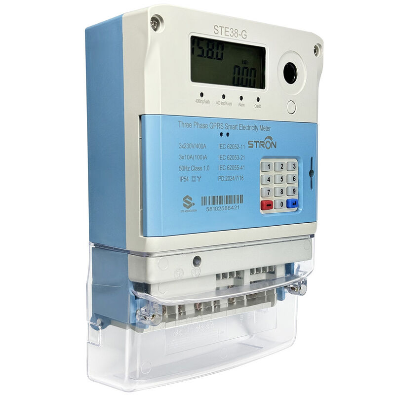 STS Smart GPRS Medidor de electricidad prepagado de tres fases CIU Cargo de seguridad Tokens Pantalla LCD Instalación fácil Clase de precisión 1