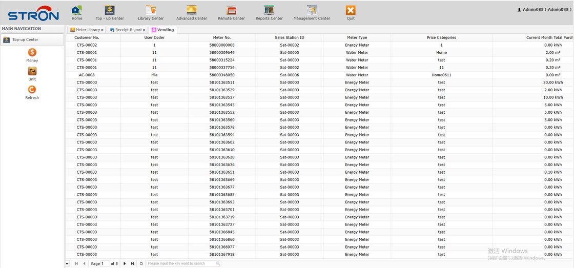 Contador de electricidad de tipo teclado de tres fases prepagado STE38-A STS