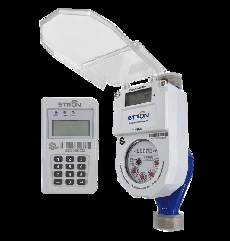 Contador de agua prepagado certificado por STS STW36-A R100 Clase B Contador de agua multi-jet prepagado con CIU de comunicación de Lora∙∙ Batería de 4-6 años, a prueba de alteraciones y sistema StronPay compatible