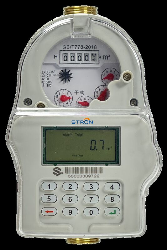 Medidor de agua prepago con teclado STS STRW240‑A DN15‑DN25 de latón IP68 con lectura remota LoRa‑RF antimanipulación para agua doméstica y comercial