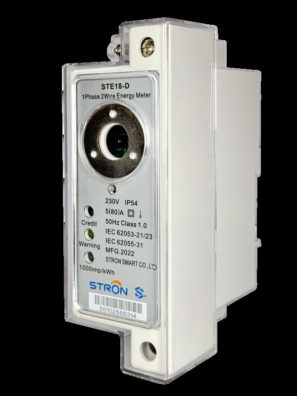 Medidor prepago monofásico para carril DIN, medidor de electricidad prepago inteligente, frecuencia nominal 50-60HZ, con prepago para monitoreo del uso de energía