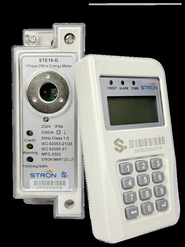 Medidor de electricidad prepago inteligente con teclado, que presenta precisión de clase 1 y protección contra ingresos IP54, adecuado para la monitorización de energía