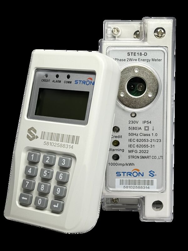 Medidor de electricidad prepago inteligente con teclado, que presenta precisión de clase 1 y protección contra ingresos IP54, adecuado para la monitorización de energía