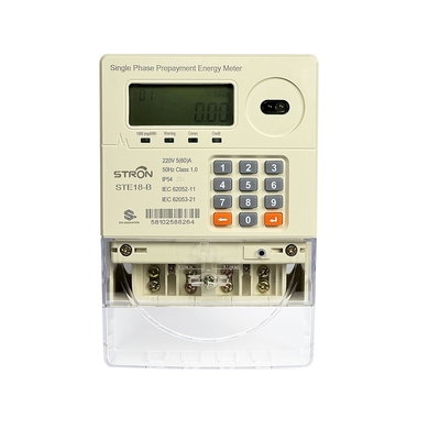 Medidor de electricidad prepagado de fase única con teclado conforme a la norma CIU STS