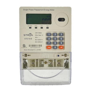 STE18 B Medidor eléctrico prepago monofásico con pantalla LCD, medidor inalámbrico de KWH con teclado. Gestión de energía simplificada con medidor inteligente AMI y software de venta Stronpay. Tarifa por pasos: Sí. Hecho simple.