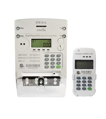Medidor de electricidad inteligente de teclado prepagado STS con comunicación GPRS / 4G, precisión de clase 1.0 y clasificación impermeable IP54.