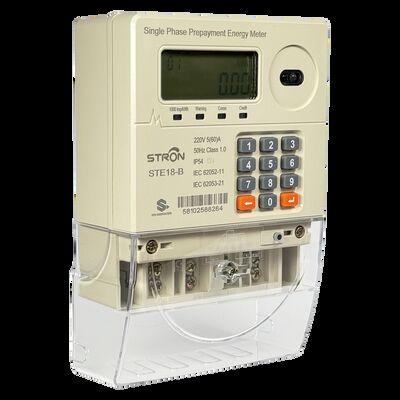 IP54 Contador de electricidad de fase única de teclado prepagado con tarifa múltiple inteligente/anti-manipulación/límite de potencia con software de venta